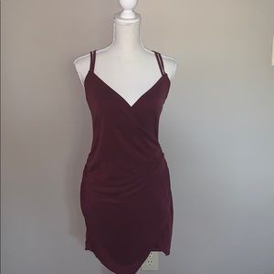 Maroon bodycon dress